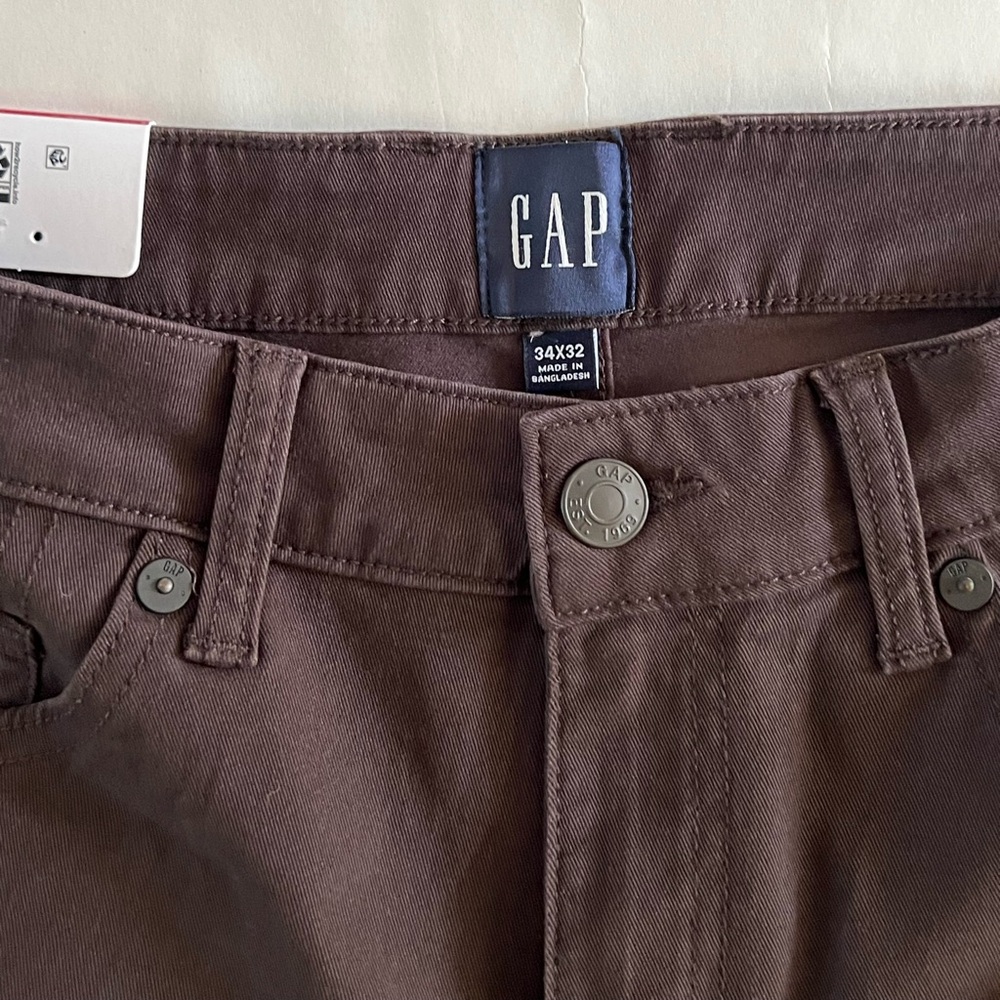 NWT GAP Brown Slim Fit Pants 34x32 - Picture 4 of 5